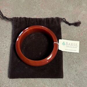 Barse Solid Carnelian Agate Bangle Bracelet 🆕